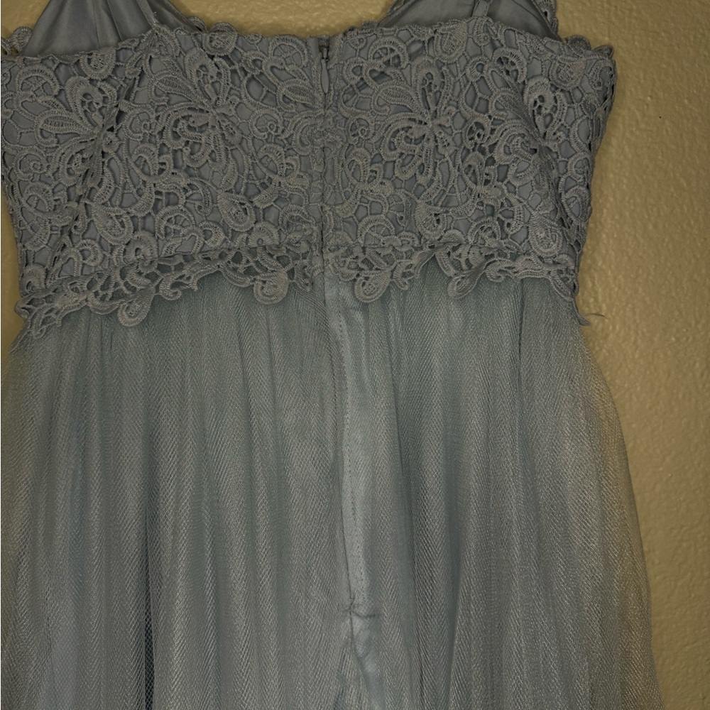 ASOS Blue Lace Bodice Tulle Midi Dress – Size 2 Elegant Formal Occasion - Picture 5 of 6